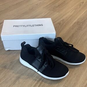 PrettyLittleThing Black Knitted Sneakers